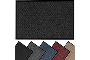 HOUSEGADS Door Mats Indoor And Outdoor Rugs - Anti-Slip Door Mat Carpet - Non Slip Outdoor Rubber Mat - Washable Indoor Floor Mats - Kitchen Mat Non Slip Rugs (Black, 40 X 60)