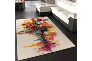 PACO HOME Mia's Teppiche "Britney" - Dywan nowoczesny - kolorowy wzór pociągnięć pędzla, 80x150 cm