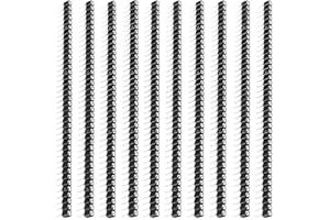 SamHeng Kit de Conectores Hembra Redondos 2,54 mm y 40 Pines, Conector Hembra Recto de una Sola Fila para prototipos Arduino Shield, componentes electrónicos (0,1 Pulgadas)