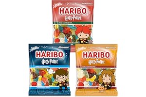 SWEET BUDDIES 3er Set Harry, Hermine & Ron Sonderedition 160g – Fruchtgummi-Mischung mit goldenem Schnatz, sprechendem Hut, Eule Hedwig & viele mehr – Limited Edition – Perfekt für J.K Rowling Fans