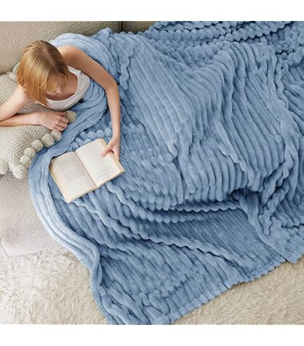BEDSURE Behaaglijke deken, wollige deken, fleecedeken, zacht, warm, grof ribdeken, comfortabele bankdeken, XXXL, knuffeldeken, groot, groen, 270 x 230 cm