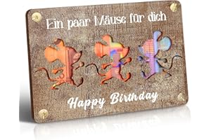 Frexpor Geldgeschenke Geburtstag, Geburtstagskarte aus Holz im Kleinformat, Coole Geldgeschenk Verpackung, Kreatives Geldkarte Geburtstag (Holz Maserung)