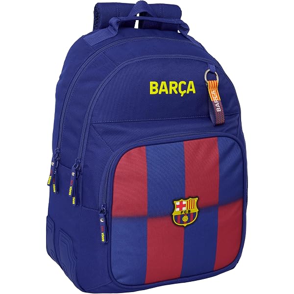 Sac à Dos Scolaire Officiel F.C. Barcelona Black – Enfant Confortable, 42 Cm, Adaptable Chariot, Poches Multiples