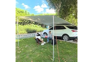 ‎HIDEWALKER 3x3m zeltplane Wasserdicht mit Zeltstangen PU 2000mm UV 50+ Tarp Ultraleicht Sonnensegel Multifunktionales Camping Tarp für Outdoor Garten Hängematte