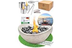 ‎LIGHTFIRE Lightfire® Tischkamin Feuerschale Bioethanol Kamin aus Beton Indoor & Outdoor | Tischdeko für den Innenraum und draußen | Tischfeuer für Balkon Terrasse