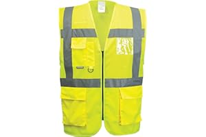 Portwest Chaleco De Malla Executive Madrid, Tamaño: XL, Color: Amarillo, C496YERXL