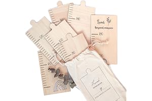 Mikito Loved beyond measure - Metro in legno per bambini per mantenere la loro crescita, con fissaggio a parete