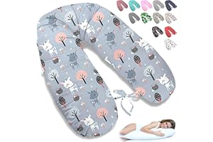 ‎EKM TRADE ekmTRADE 170 cm XXL Nursing Pillow, Pregnancy Pillow, Positioning Pillow, Side Sleeper Pillow, Large Choice of Colours, Handmade Cotton, 100% Made of Certified Materials (45)