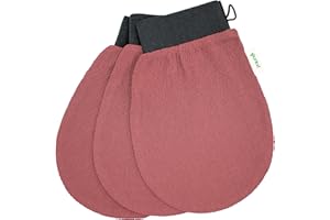 PureXT 3 Exfoliating Gloves - Kessa Hammam Body Scrubber - Fake Tan Remover Exfoliator Mitts (250D)