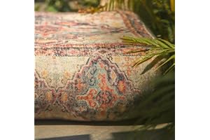 Mandala Life ART Boho Chic Decor Outdoor Cushion Cover – 60 x 20 cm – Square Meditation Mat – Decorative Pouffe in Printed Cotton