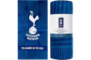 Tottenham Hotspur F.C. Towel for Men Women Teens Boys 100% Cotton Football Crest Quick Dry Beach Bath Towel Swim Gym Holiday Shower Bath Supporters' Gear 137 x 69cm
