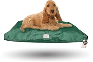 Ligo Tommy - Materasso per Cani Idrorepellente Realizzato in Italia. Cuscino Sfoderabile Lavabile Cuccia per Cane antimacchia per uso Interno Esterno.Materassino cani. (M: 100 x 60 cm, VERDE BOSCO)