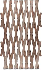 Windhager Hartholz-Spalier Rankhilfe Rankgitter Holzzaun Pflanzengitter zusammenfaltbar variabel verstellbar, 45 x 180 cm, beige, 05671