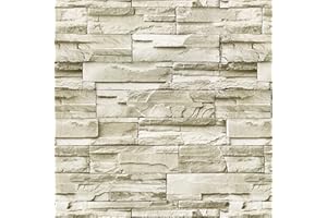 Wallbender Carta da Parati Autoadesiva Mattone Vintage Decorativo Sfondo Adesivo Vinile Rimovibile Impermeabil Finta Pietra Carta da Parati Decorativa Pellicola Adesiva per Cucina Muro