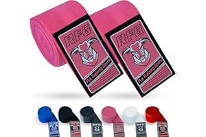 REPTON FITNESS GEARS RFG Gears Boxing Hand Wraps, 2.5m, 3.5m & 4.5m Elastic Thumb Loop Bandages, Wrist Protection, Muay Thai MMA Kickboxing Martial Arts Training Inner Gloves