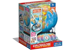 Clementoni - Exploraglobe dès 7 Ans - Voyage en Temps réel - Jeux Éducatif pour Enfant - Apprendre en s'amusant - Fabriqué en Italie