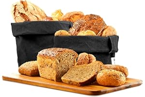 AIIRE Cesta Pan Ecológica en Papel Kraft Lavable - Set 3 Paneras para Guardar el Pan - Fruteros de Cocina Modernos - Decoración y Organización Baño
