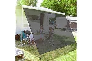 PHATRIP Motorhome View Blocker Sun Protection Front Wall for Awning Universal Camping RV Awnings Privacy Screen Front Wall Screen from Sun, Wind and Rain 2.45 m x 3.80 m
