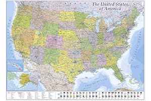 Close Up Poster XXL Ãƒ¼Tats-Unis 2019 - Maps in MINUTESÃƒÃÙ (140cm x 100cm)