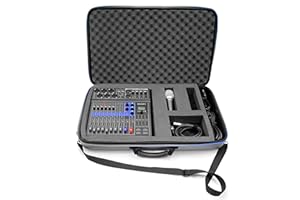 CASEMATIX Music Equipment Mixer Case Compatible with Zoom LiveTrak L-8 Podcast Mixer or PodTrak P8 Recorder and Microphone Accessories - Includes DJ Equipment Gig Bag Travel Case Only