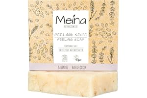 Meina Kosmetyk naturalny – bio Peeling z lawendą, mydło naturalne bez oleju palmowego, wegańskie, ręczne wykonanie (1 x 100 g)