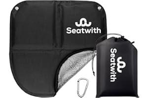 Seatwith Folding Sit Mat (16"x16"), Insulated Camping Sit Pad Hiking with Aluminium Underside, Hiking Seat Pad w/Carry Bag & Snap Hook, Seat Mat, Sitting Mat Protection Against All Elements + E-book…