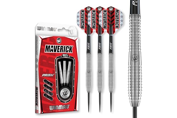 WINMAU Maverick 21-25 gram professionellt stålspetspiltset med volfram och stjälkar (axlar)