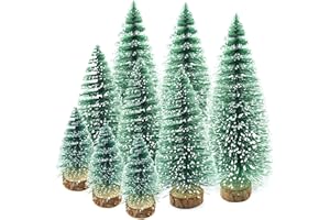 ‎AOKITO Miniatur Tannenbaum 10/15/20cm Mini Weihnachtsbaum, Weihnachtsbaum Mini Künstlich, Grün Mini Weihnachts Baum, Klein Tannenbaum Miniatur Tanne, für Tischdeko Basteln Schaufenster DIY deko(9 Stück)