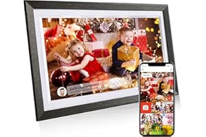 Tibuta 15,6 Zoll Elektronischer Digitaler Bilderrahmen WLAN Frameo - 32GB WiFi Digitale Photo Frame 1366 x 768 HD IPS Touchscreen Speicher Automatische Rotation Teilen Sie Fotos und Videos Sofort