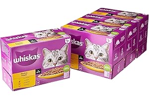 WHISKAS 1+ Cat Pouches Poultry Feasts in Gravy 4x12x85g