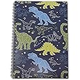 Printykins Dinosaur Notebook – A5 / 21cm x 15cm / Wirebound/Lined and Plain / 100 pages/Childrens Notepad/Kids Notebook/Boys or girls Sketchbook/Mens journal/Dinosaur Inspired/Dinosaur Gift