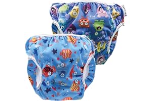 Fakiku Costume Contenitivo Neonato Pannolino Costumino Mare Piscina Bimbo Bimba Costumino Lavabile Riutilizzabile Impermeabili 0-36 Cover Pannolini Lavabili Set Mare Bambino Costumi Mare Bambina