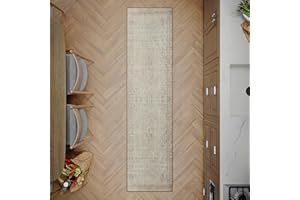 artyrugs Machine Washable Rug, 60x240cm, 75% Recycled Cotton, Short Pile, Non-Slip Backing, Non-Shedding, Suitable for Bedroom, Kitchen, Hallway, Office, Runner, Antique Sand
