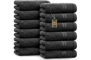 NatureMark gästhanddukar – 12-pack (30x50 cm), 100% bomull, Oeko-Tex-certifierade, mjuka, absorberande och lättskötta – För b