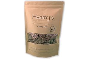 HARRY J'S Whisky Oak Barrel BBQ Smoker Chips 1.5l Bag Genuine Real Barrels For Smoking Meat (300g Bag)