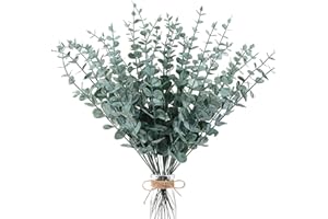 Jesustree Plantas Eucalipto Artificial 36 Piezas Hojas de eucalipto Artificiales, Hojas y ramas de eucalipto Simuladas para Arreglo de Flores, Decoración de Navidad