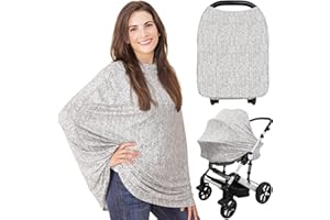 KeaBabies Stilltuch für Unterwegs - Multifunktionale Autositzbezüge für Baby, Weich & Atmungsaktiv Nursing Breastfeeding Cover, Babyautositzbezug für Mädchen, Junge Kinderwagenbezug (Herringbone)