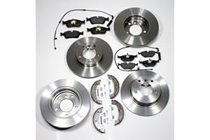 AUTOPARTS-ONLINE Bremsscheiben Bremsen + Bremsklötze vorne hinten + Handbremsbacken mit Zubehör für hinten