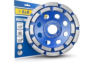 S&R Disque Diamant Abrasif 125 Meule Boisseaux de Poncage Béton Pierre Marbre Granit. Disque Meuleuse 125x 22,23 mm