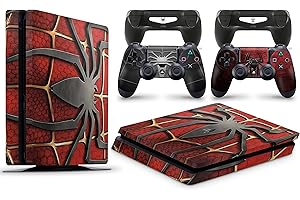 giZmoZ n gadgetZ Skin Adhesivo de Vinilo de Spiderman de GNG para la Consola PS4 Slim + Set de 2 Skins para los Controladores