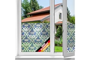 d-c-fix window film privacy Minster – 45cm x 2m – self adhesive vinyl films for glass windows with a modern flower pattern – opaque, frosted, decorative for bathroom, home & kitchen