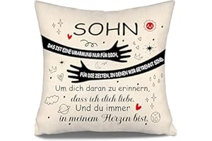 Aosumin Mein Sohn das ist eine Umarmung nur für Dich Um Dich daran zu erinnern DASS ich Dich Liebe Cushion Cover for Son from Mum Dad Birthday Gift Romantic Gift (Sohn-a)