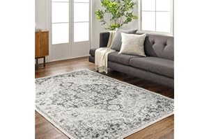 ARTISTIC WEAVERS Surya Asmara Vintage Rug - Area Rugs Living Room, Hallway Floor, Kitchen, Traditional Multicoloured Boho Rug, Easy Care Pile, Bohemian Large Rug 160x220cm Grey and Orange Rug