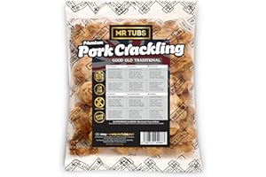 Mr Tubs Pork Crackling - 250g-Tüte - Premium Schweinekrusten Snack, – Glutenfreier, Proteinreicher, Kohlenhydratarmer, Ketofreundlicher Snack (250g, Traditional)