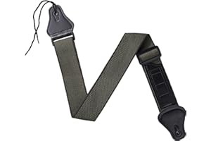 MengH-SHOP Gitarrengurt Verstellbarer Baumwolle Gitarren-Gurt PU Lederenden Gitarrenband mit 3 Plektrumhaltern für E-Gitarre, Westerngitarre, Akustikgitarre & Bass