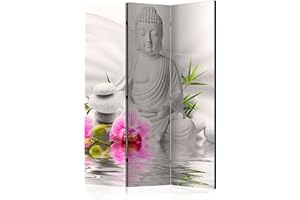 FOLDING SCREEN / ROOM DIVIDER murando Decorative Room Divider Buddha Abstract 135x172 cm / 54"x68" Double-Sided Folding Screen 3 Panels Room Partition Non-Woven Canvas Print Opaque Photo Display b-A-0011-z-b