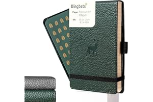 DINGBATS* NOTEBOOKS Dingbats - Wildlife Cuaderno De Bolsillo Punteado, Ciervo Verde, A6 - Cuero Pu - Papel Crema, De 100 Gsm, A Prueba De Tinta