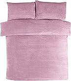 Set Biancheria Da Letto Matrimoniale In Pelliccia Sintetica Rosa Shocking - 2 Pezzi (Copripiumino 168x229 Cm + Federa 51x66 Cm)