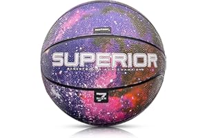 meteor Ballon de basket pour enfants, femmes, hommes, tailles 5, 6, 7, orange, idéal pour les matchs d'entraînement en intérieur, surface souple antidérapante, haute durabilité, bonne prise en main en caoutchouc