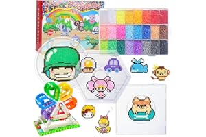 ZWOOS Perline da Stirare 24000 PCS 24 Colore 2.6 mm Perline a Fusione Fuse Beads con Pegboard pinzette Piatti Carta da Stiro Portachiavi per Bambini Fai da Te Artigianato Progetto Giocattoli Educativi
